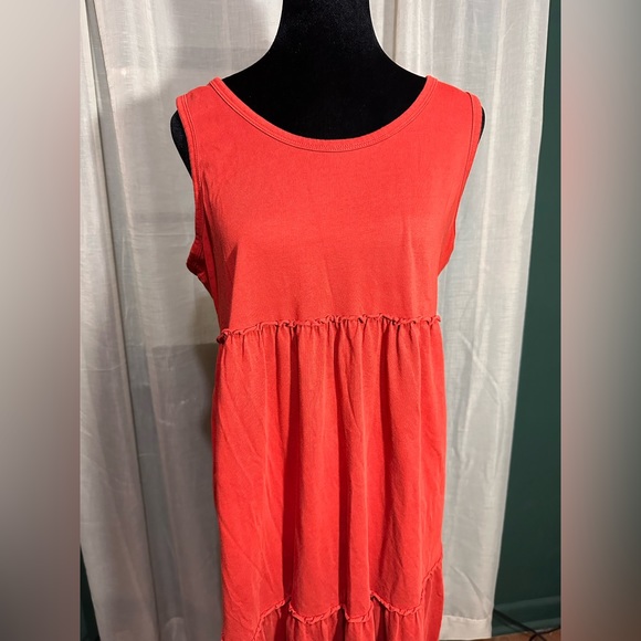 J.Jill Rust Orange Tiered Sleeveless Maxi Dress - Picture 2 of 4